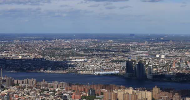 4 k Ultrahd Flygfoto över Midtown New Yorks skyline — Stockvideo
