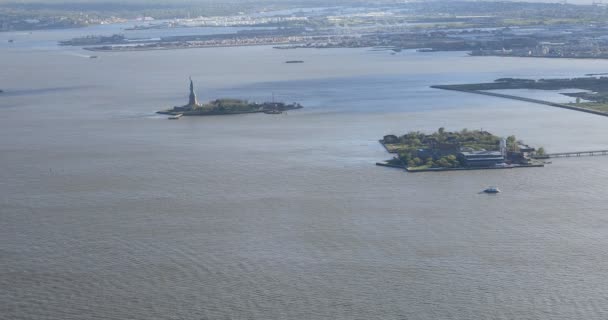 4 k Ultrahd lange weergave van de Statue of Liberty — Stockvideo