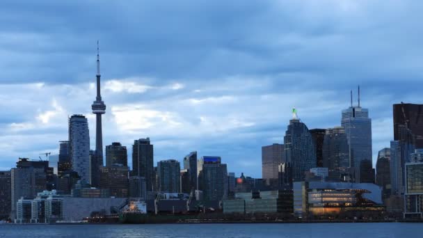 4k Ultrahd Timelapse alacakaranlıkta Toronto Skyline — Stok video