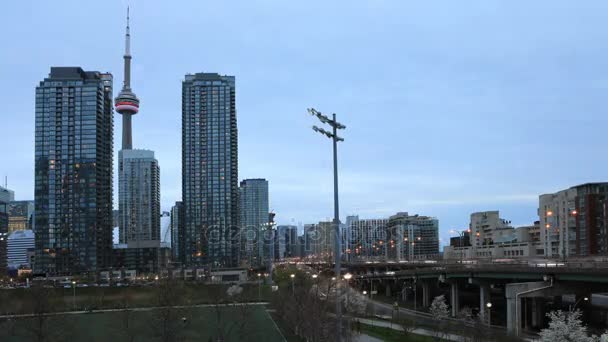 4k Ultrahd Timelapse jako tma spadají v Torontu — Stock video