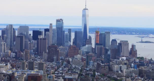 4k Ultrahd View van Downtown Manhattan gebied — Stockvideo