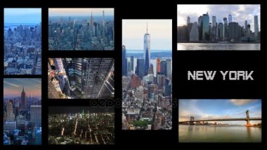 4 k Ultrahd New York, siyah bir arka plan ile Video kolaj