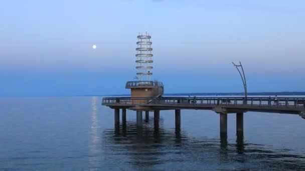 カナダのバーリントンでブラント聖桟橋の 4 k Ultrahd 夜のタイムラプス — ストック動画