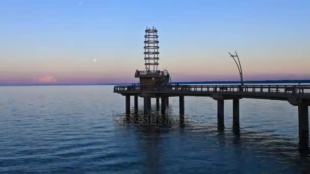 4 k Ultrahd Twilight timelapse van Brant St. Pier in Burlington, Canada — Stockvideo