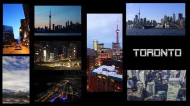 4 k Ultrahd Toronto, siyah bir arka plan ile Video kolaj
