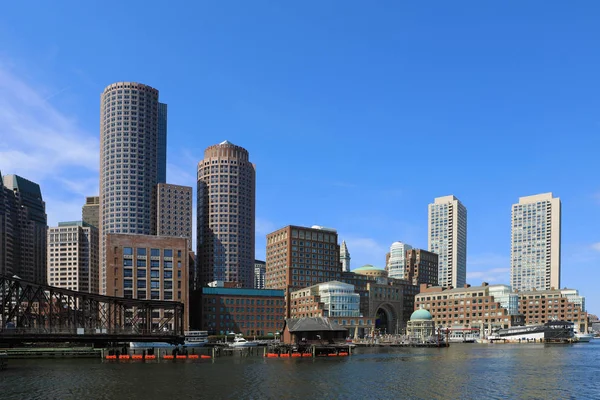 Vista do horizonte do porto de Boston — Fotografia de Stock