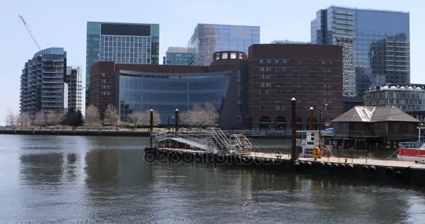 4 k Ultrahd Boston, Massachusetts harbor skyline — Stock videók