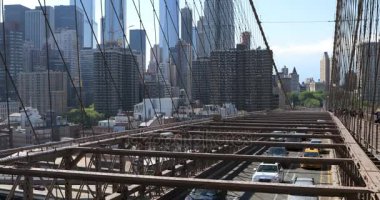 4k Brooklyn Köprüsü'nde trafik Ultrahd görünümü