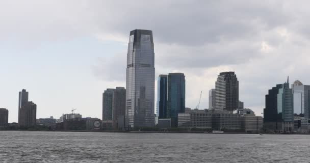 4k ultrahd die neue Trikot-Skyline von lower manhattan aus gesehen — Stockvideo