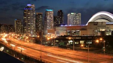 4k Ultrahd Timelapse Gardiner Expressway Toronto, Kanada Hava karardıktan sonra tarafından