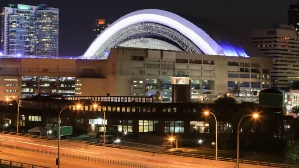 4k Ultrahd Timelapse w Gardiner Expressway w Toronto, Kanada po zmroku — Wideo stockowe