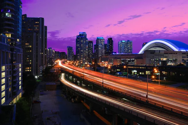 Vista pela Gardiner Expressway em Toronto — Fotografia de Stock