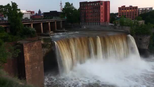 4K UltraHD Timelapse of the High Falls em Rochester — Vídeo de Stock