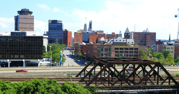 Aerial view of traffic in Rochester, New York — Stock Photo, Image