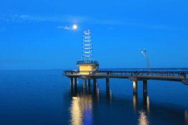 Brant St. Pier Burlington, Amerika Birleşik Devletleri geceleri