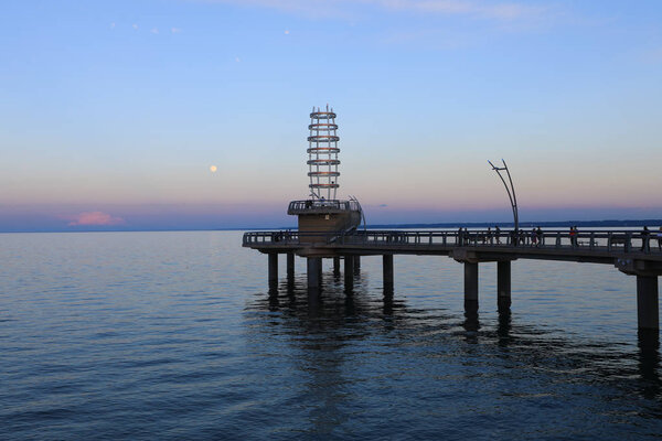 Brant St. Pier in Burlington, Canada at dusk