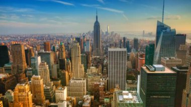 Gece Timelapse anteni Manhattan 4k