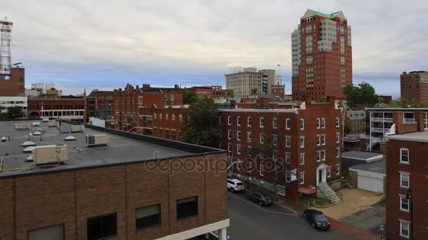 Timelapse de Manchester, New Hampshire Cityscape 4K — Vídeos de Stock