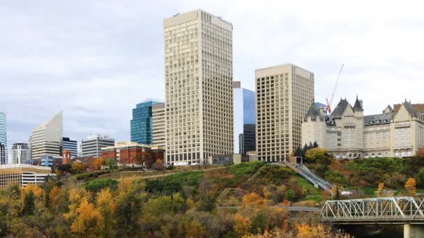 Timelapse de Edmonton Cityscape no outono 4K — Vídeo de Stock