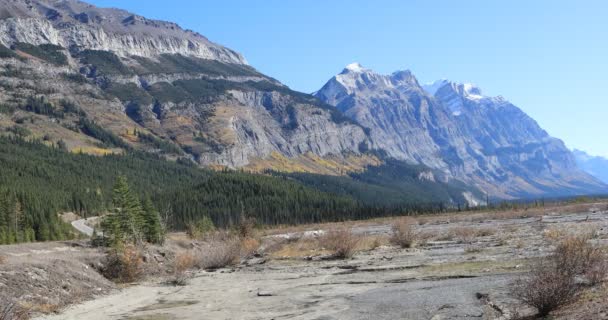 Vistas a la montaña en el Parque Nacional Banff, Alberta 4K — Vídeo de stock