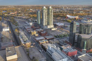 Calgary, Alberta Skyline havadan görünümü