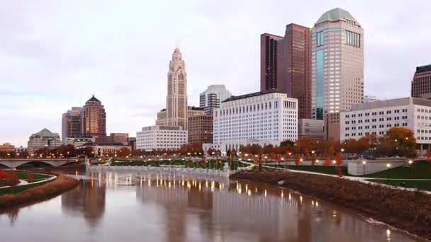 Timelapse View Columbus Ohio City Center — Stock Video