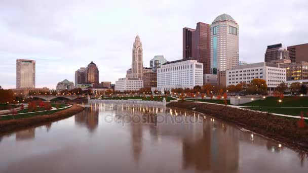 Columbus Ohio Manzarası Görünümünü Timelapse — Stok video