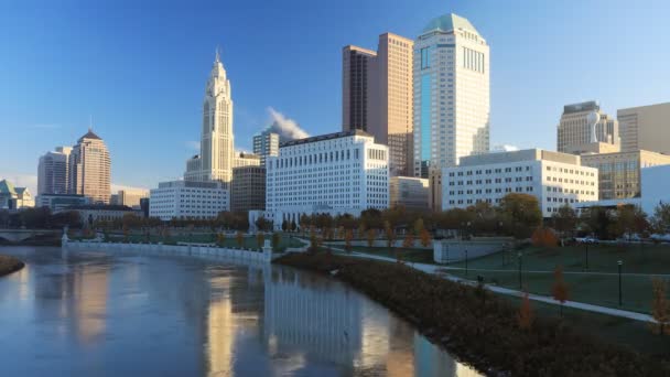 Timelapse Scen Columbus Ohio Skyline — Stockvideo