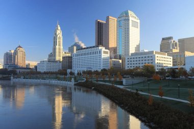Columbus, Ohio city center açık sonbahar günü