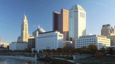Columbus, Ohio manzarası açık bir sabahı