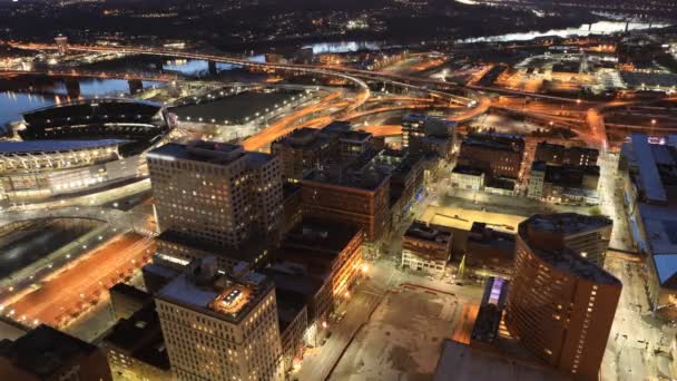 Timelapse Aérienne Nocturne Cincinnati — Video