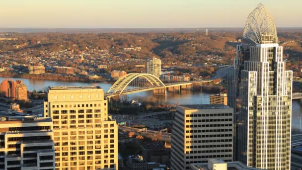 Cincinnati Ohio Timelapse Anteni — Stok video