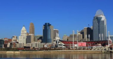 Cincinnati, Ohio manzarası güzel bir günde 4k