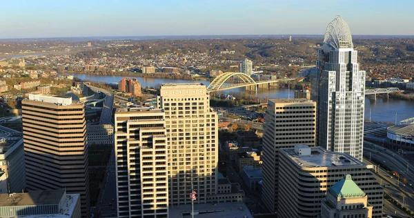 Scena aerea del centro di Cincinnati — Foto Stock