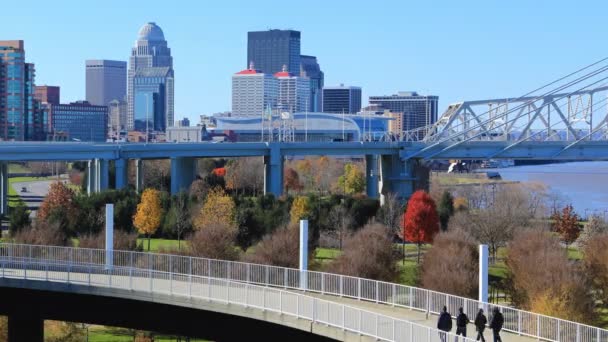 Timelapse Louisville Kentucky Gyalogos Sétány — Stock videók