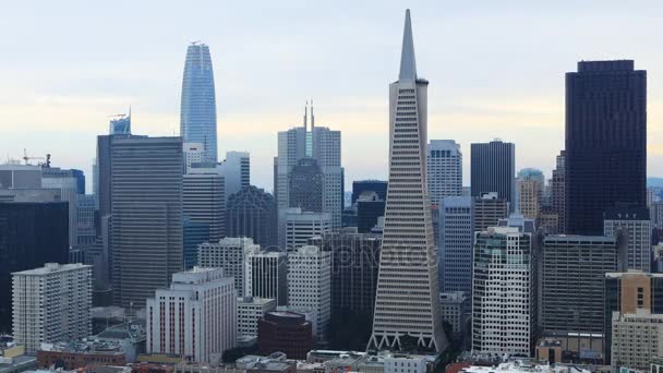 Zeitraffer Von San Francisco Kalifornien Skyline — Stockvideo