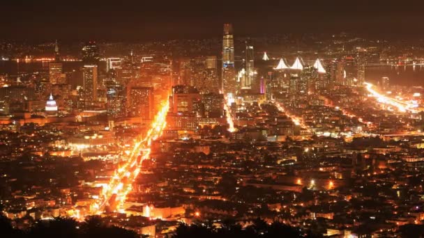 Timelapse Nocturno San Francisco California — Vídeos de Stock