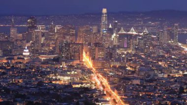 Gece gün timelapse San Francisco, Kaliforniya 4k için