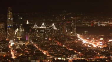 Gece timelapse San Francisco silueti 4k