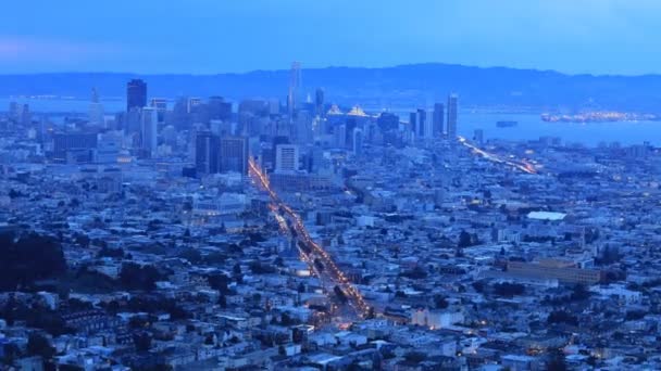 Dag Naar Nacht Pan Timelapse Van San Francisco — Stockvideo