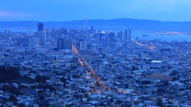 Dag Naar Nacht Timelapse Van San Francisco — Stockvideo