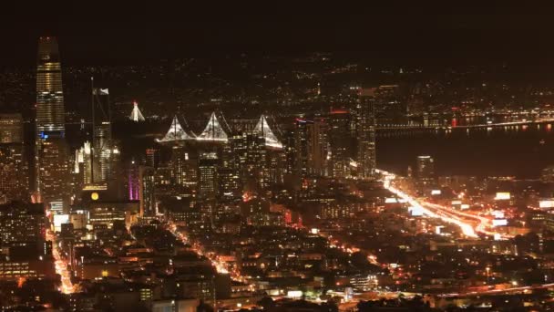 Éjszaka Timelapse San Francisco Városára — Stock videók