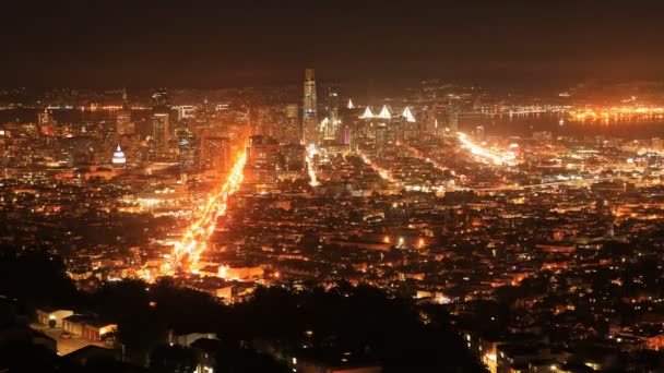 Timelapse Nocturno San Francisco — Vídeos de Stock