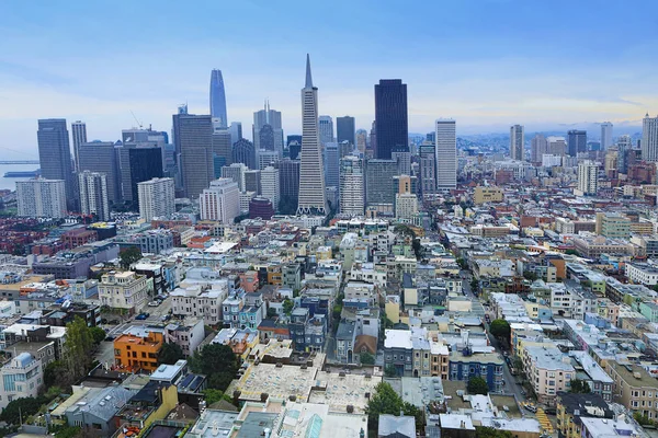 San Francisco, California şehir merkezinin geniş görüş
