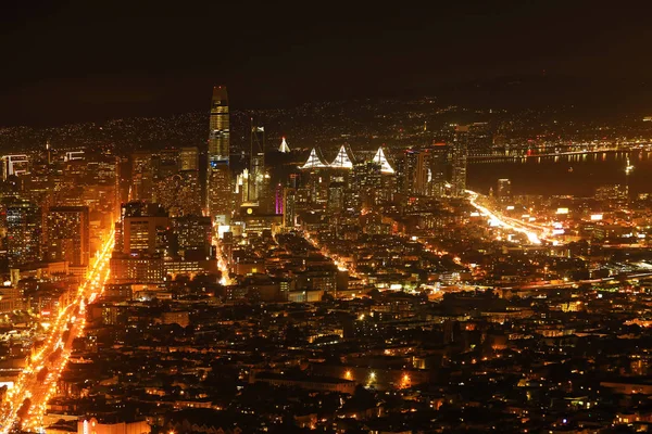 Nacht uitzicht op San Francisco, Californië — Stockfoto
