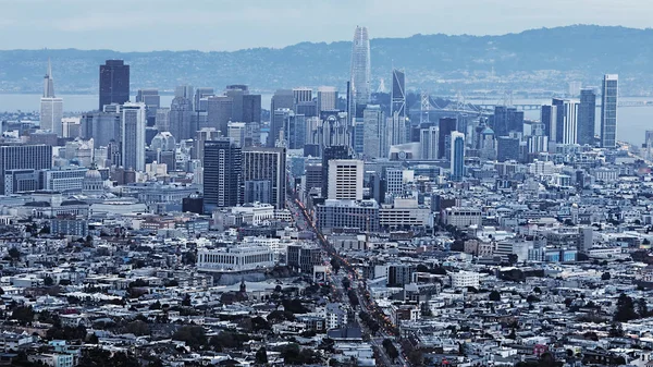 Szeroki widok centrum San Francisco, Kalifornia — Zdjęcie stockowe