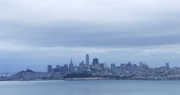 Вид Горизонт Сан Франциско Через Залив — стоковое видео