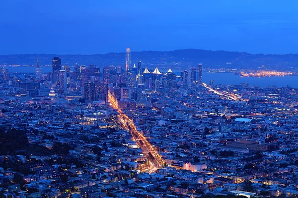 Vista noturna do horizonte de São Francisco — Fotografia de Stock