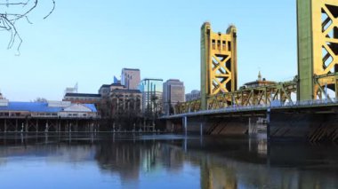 Timelapse gün gece, kule Köprüsü, Sacramento 4k için