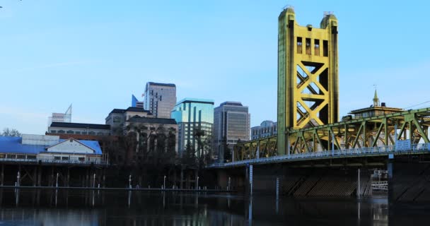 Tower Bridge Sacramento California Görünümünü — Stok video